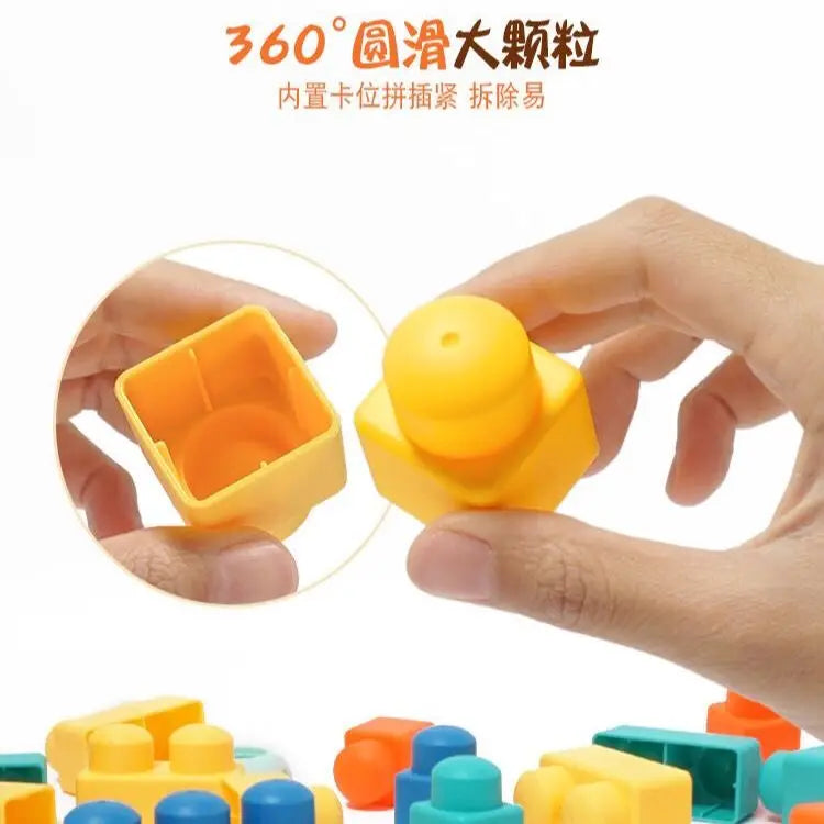 Diy Baby Soft Rubber Big Particle Bricks Model