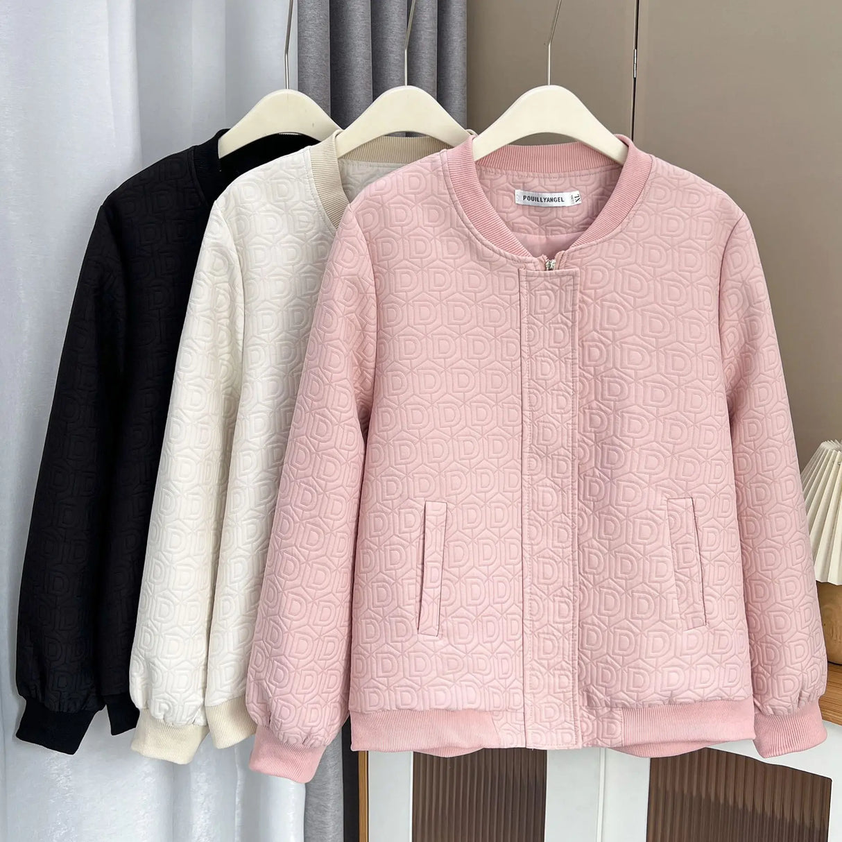 Womens Plus Size Baseball Jacket Autumn Casual Clothing