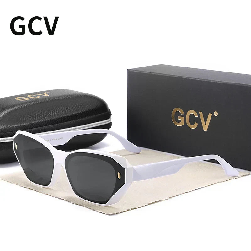 GCV Brand Acetate Cat Eye Polarized Sunglasses Women