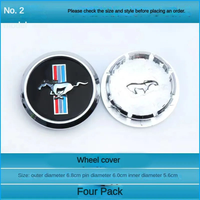 4pcs 68mm 55mm for Mustang wheel rims cover