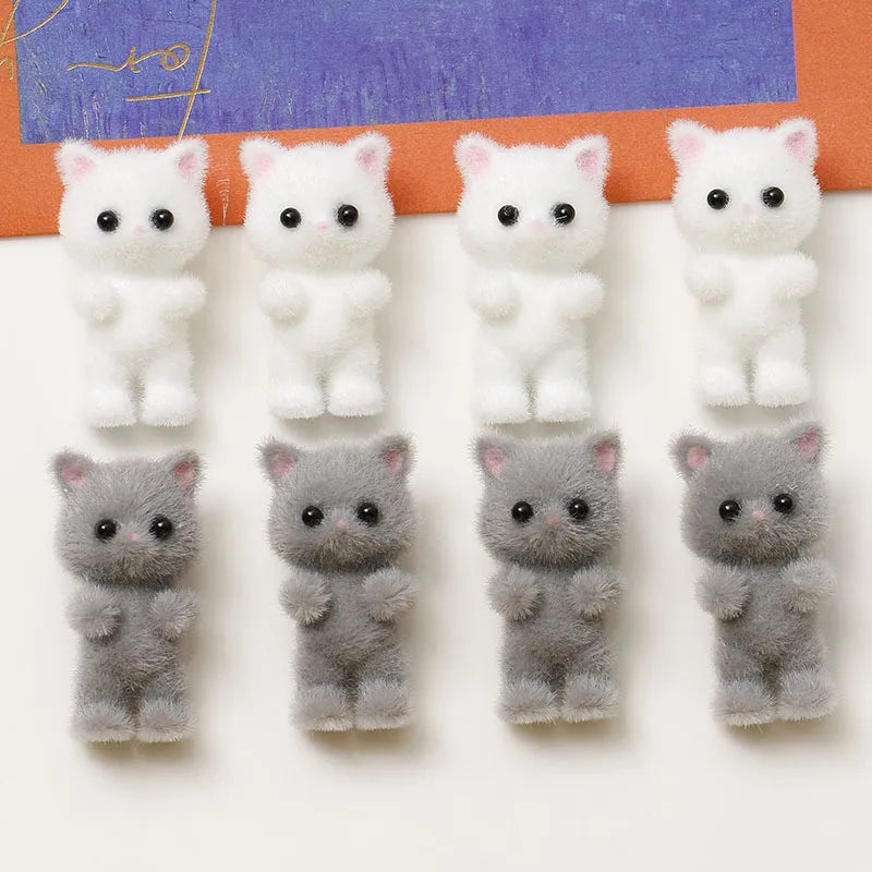 Min order 30pcslot flocking animals cartoon cats shape