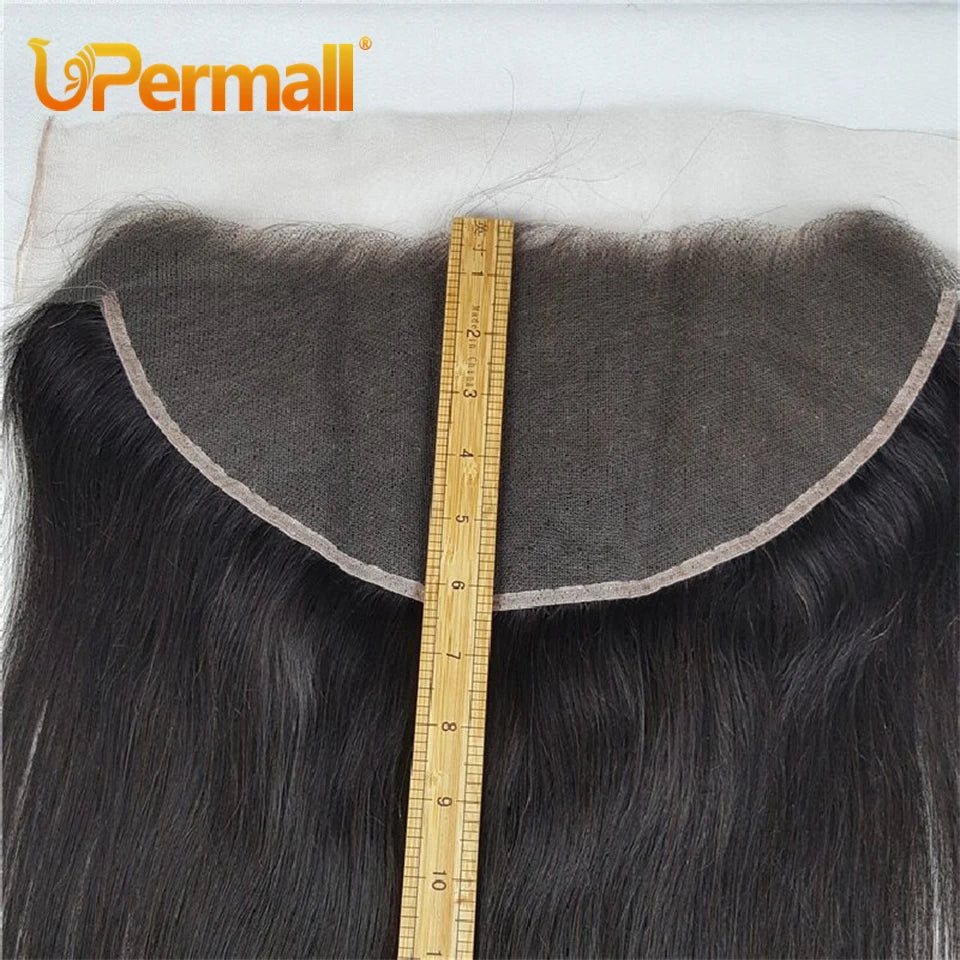 Upermall 13x6 Lace Frontal Straight Pre Plucked Swiss