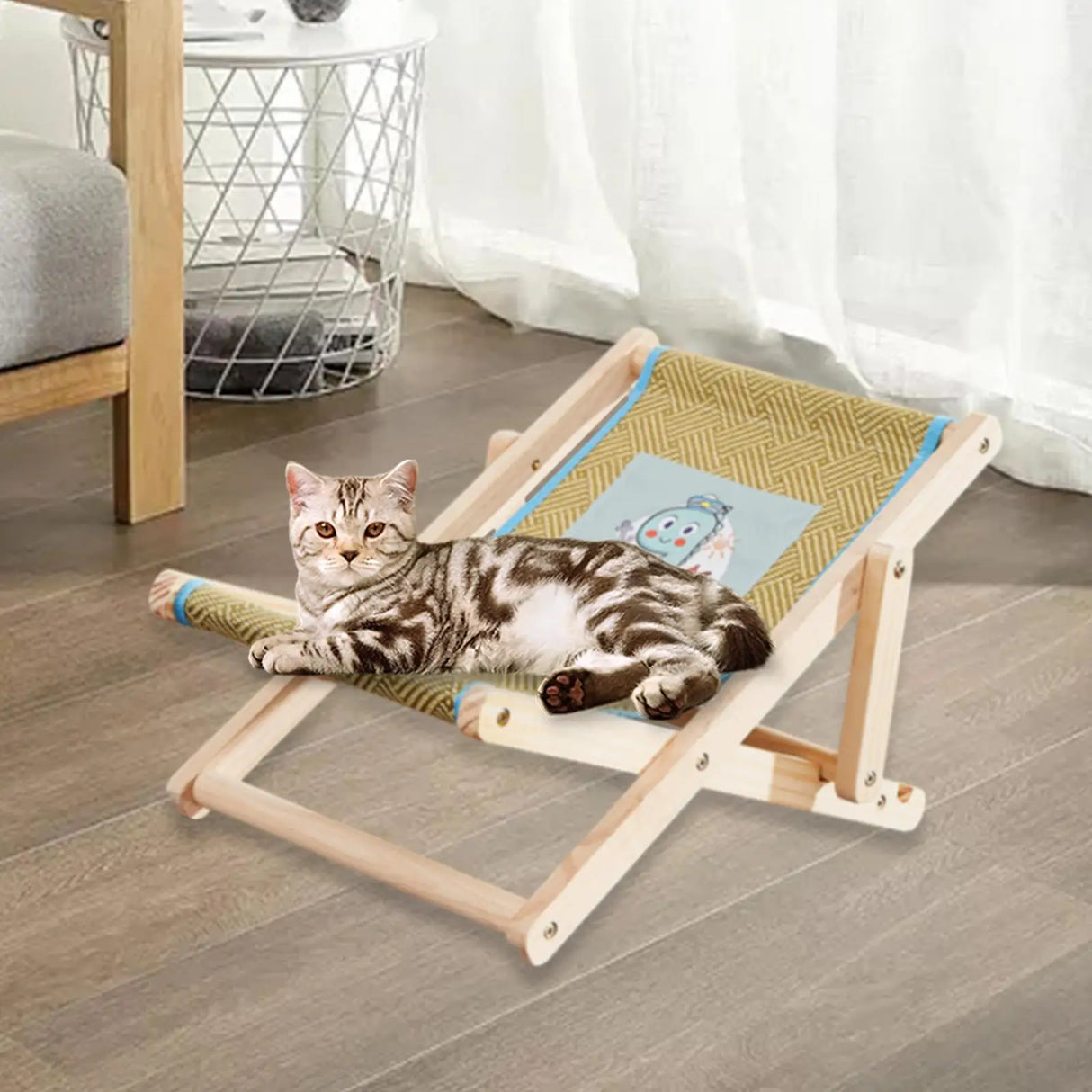Cat Hammock Chair Cat Scratcher Bed Wooden Cat