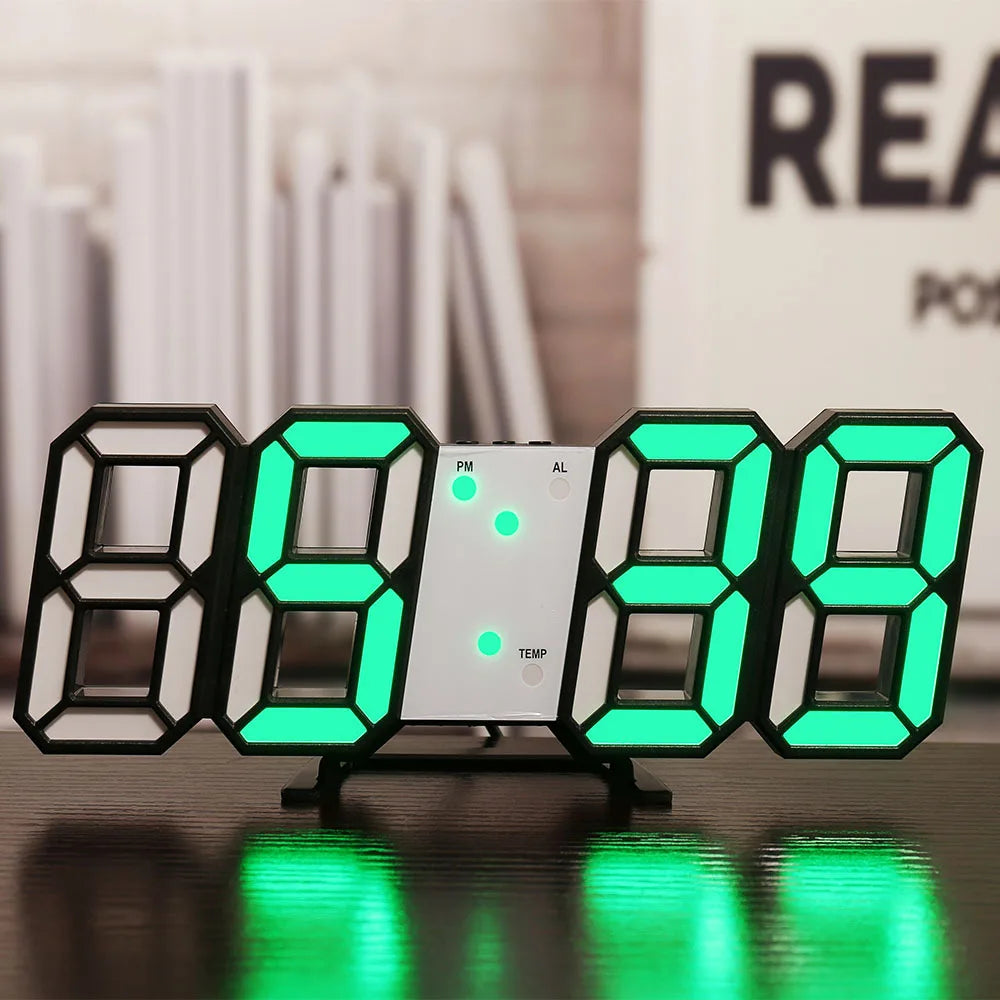 Smart 3d Digital Alarm Clock Wall Clocks Home