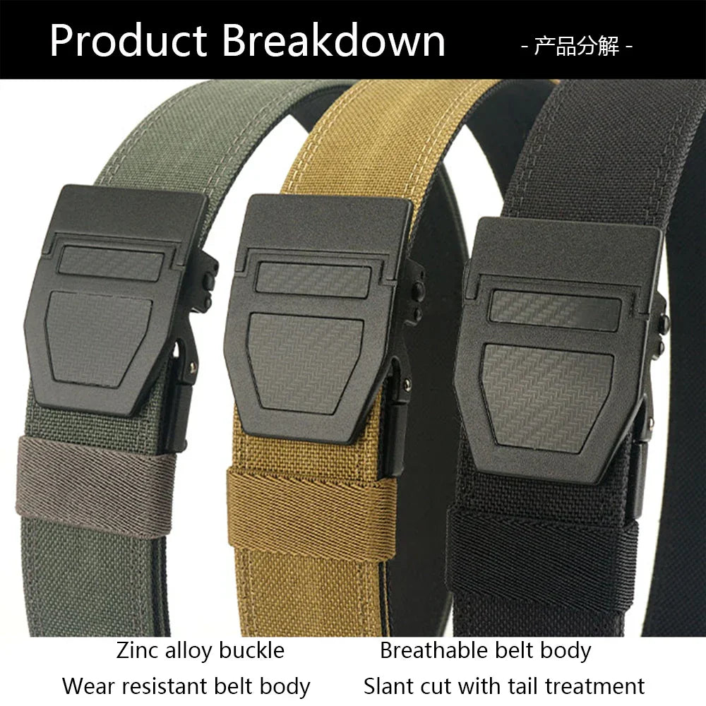 TUSHI New Hard Tactical Belt for Men Metal