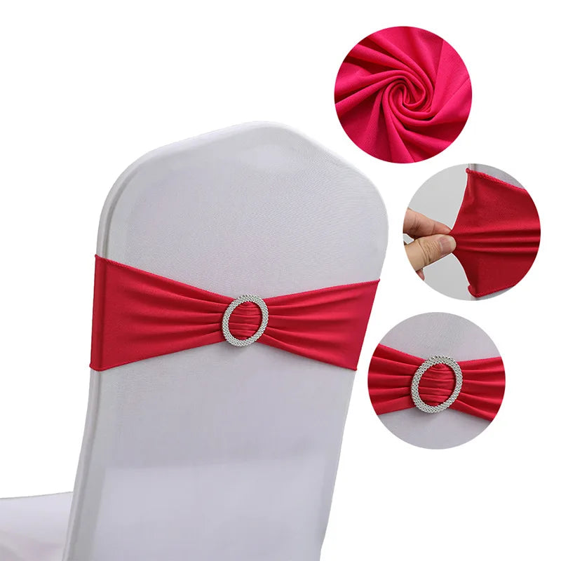 20 Pieces Polyester Spandex Chair Sashes Bands Stretch
