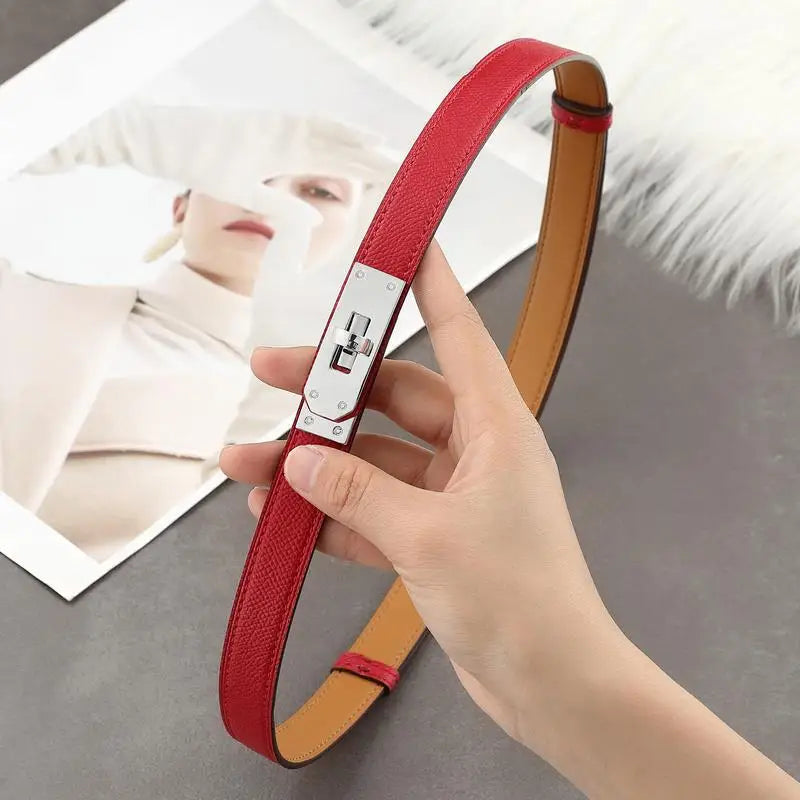 High Quality Ladies Girls Leather 1.8cm Designered Women