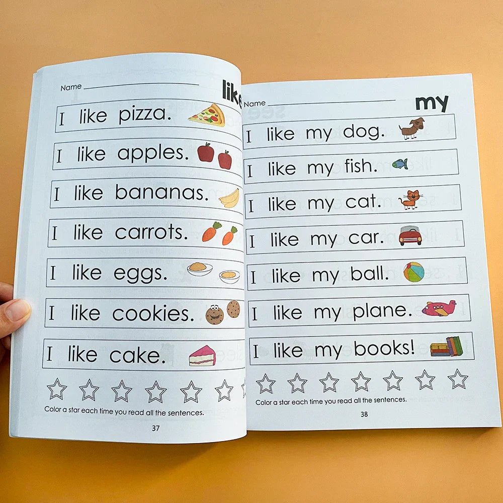 240P kids Alphabet Sentence books In English Practice