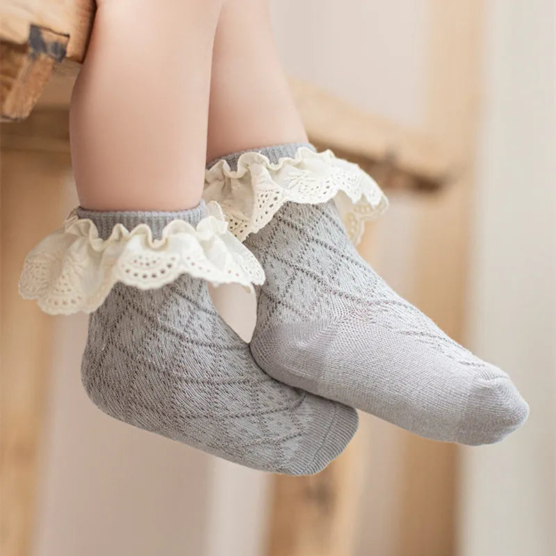 5Pairs/Lot Spring Autumn Baby Girls Socks Newborn Infant
