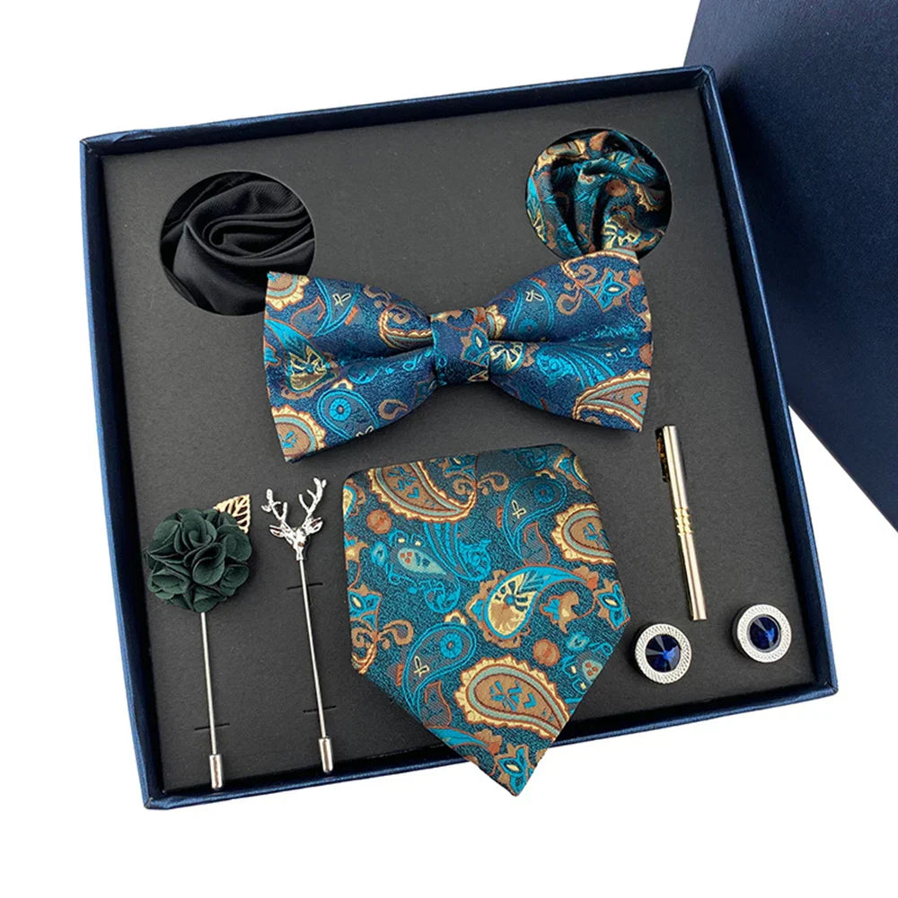 Men's Tie Set Gift Box Fashion Brand Bowtie