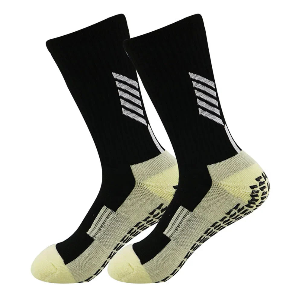 New football socks Cotton square silicone suction grip