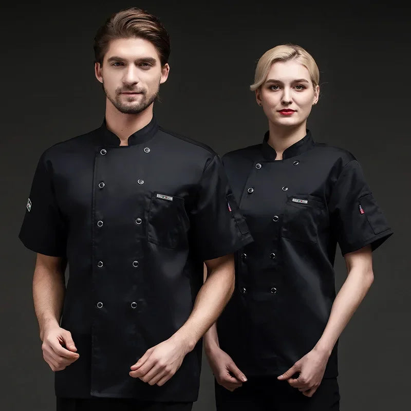 Shortsleeved Chef Work Clothes for Men and Women