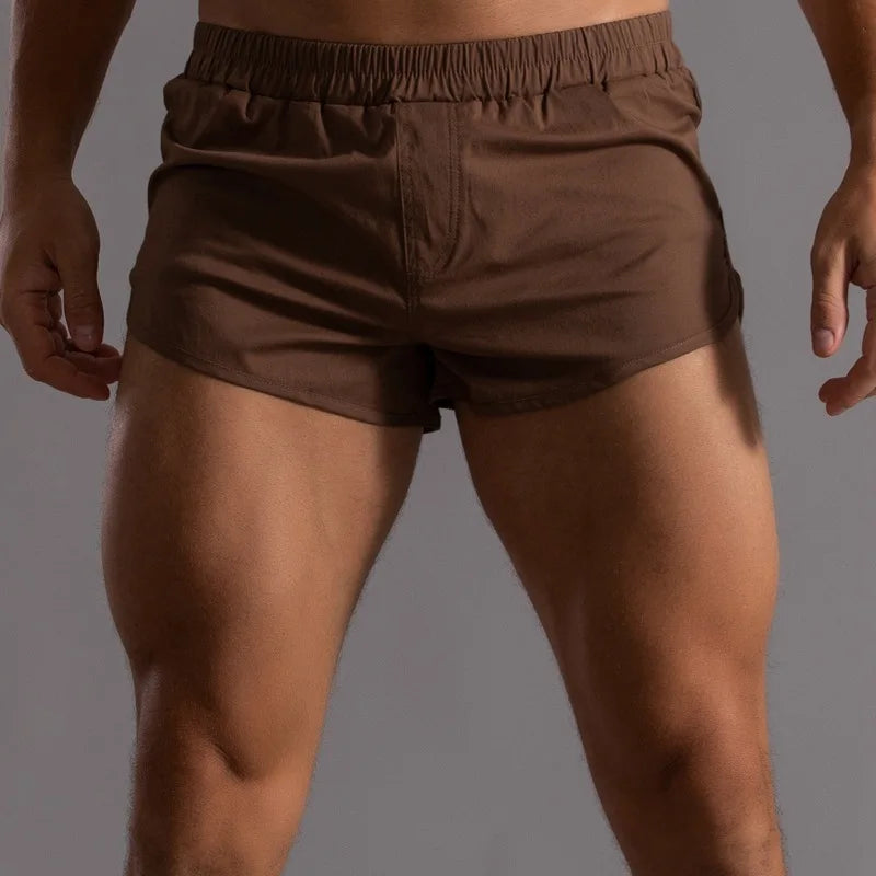 Mens Cotton Boxer Shorts Round Hem Sexy Home