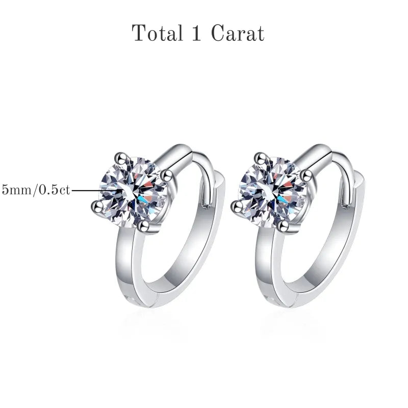 TBCYD 5mm D Color Moissanite Hoop Earrings For