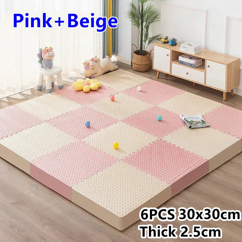 6PCS Foam Puzzle Mat Thick 2.5cm Puzzle Mat