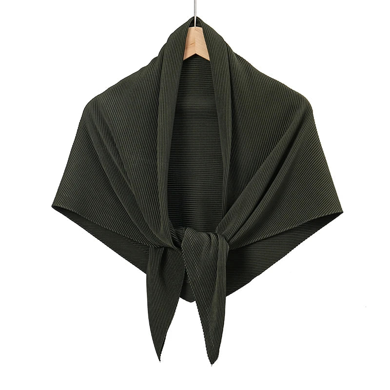 Maldives Wholesale Muslim Pleated Square Scarf Matt Silk
