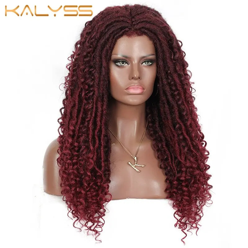Kalyss 24 Inches Red Wig Synthetic Braids Wigs