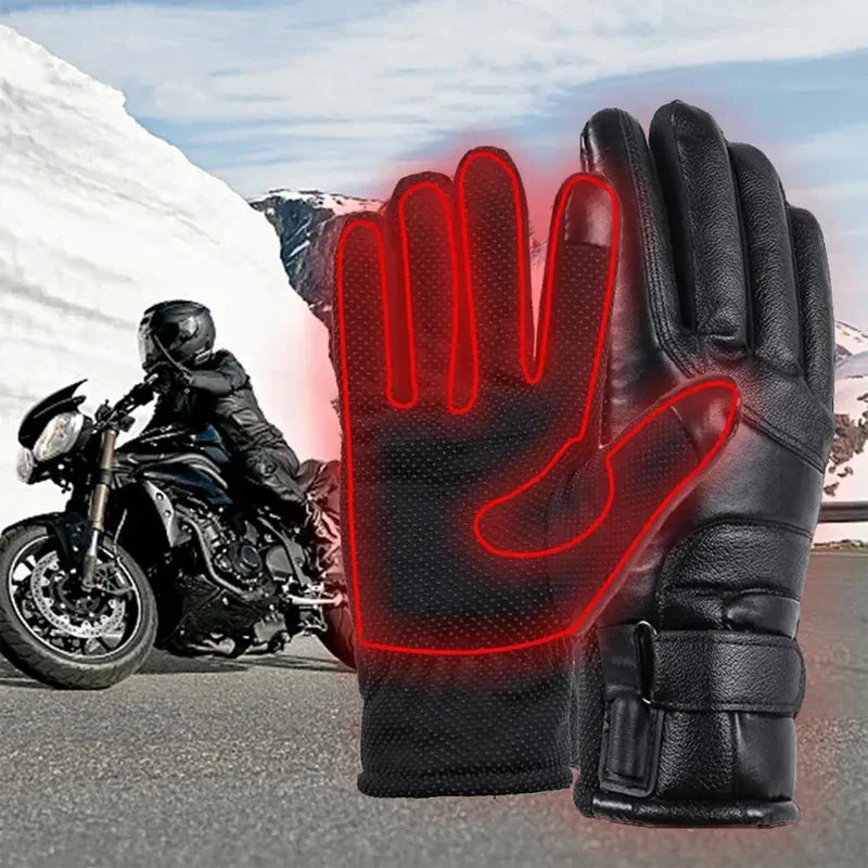 1 Pair USB Heated Motorcycle Gloves - Waterproof, Windproof, Touch Screen