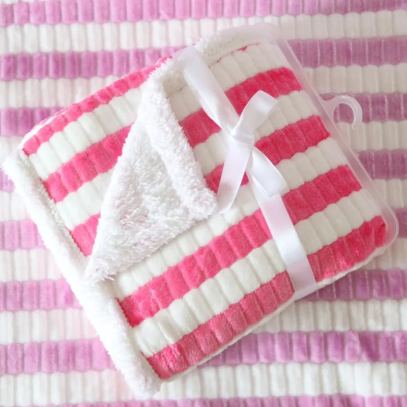 Baby Blankets New Thicken Double Layer Coral Fleece