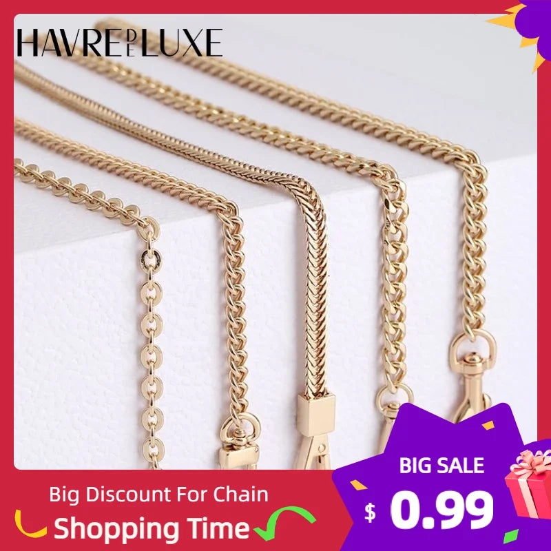 Golden Bag Chain Accessories Metal Extension Chains Underarm