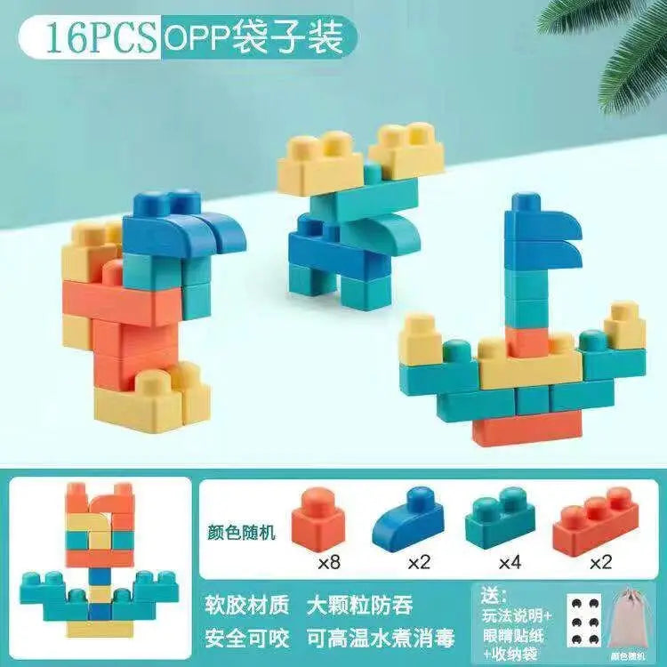 DIY Baby Soft Rubber Big Particle Bricks Model