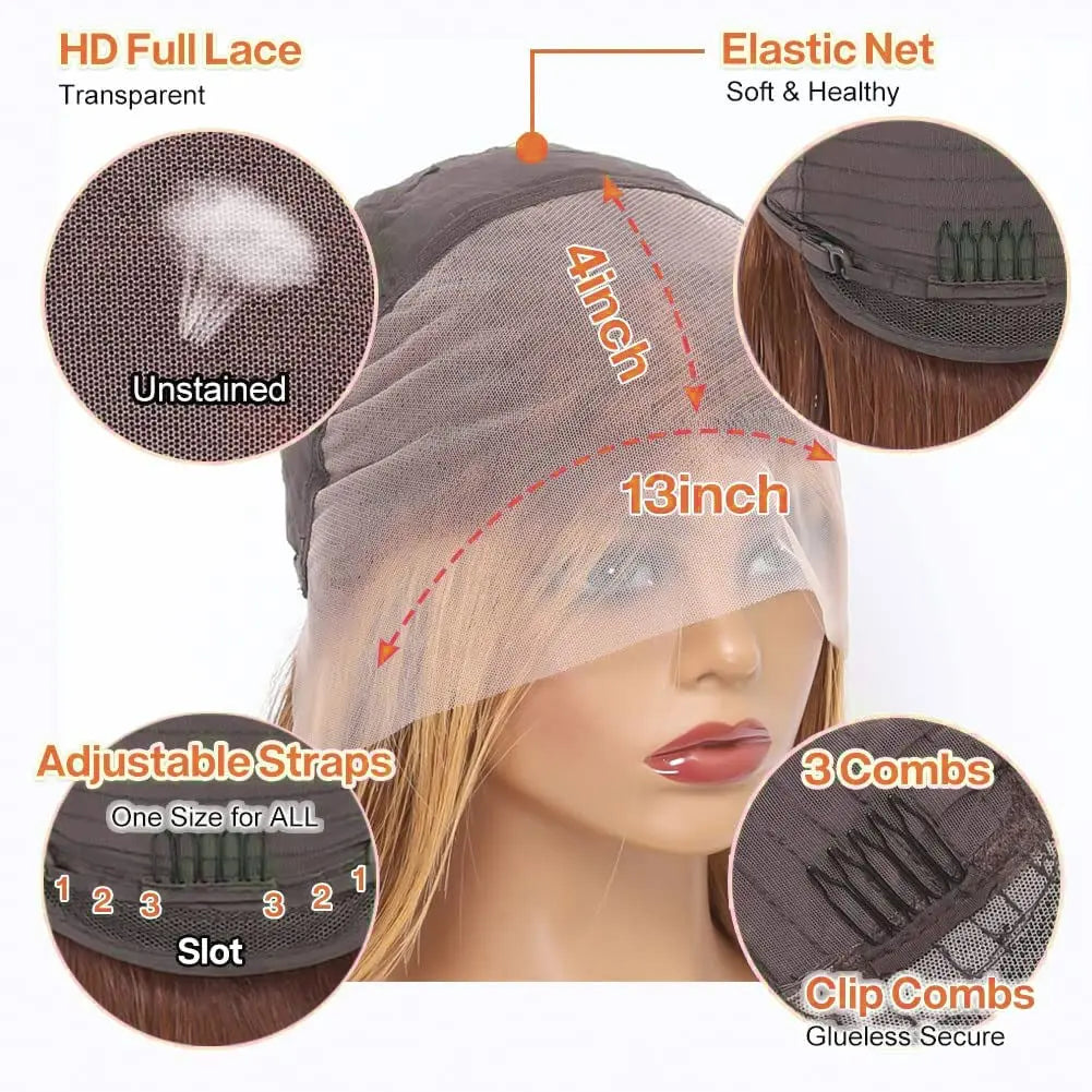 Bob Wigs Human Hair Straight 13x4 lace Front