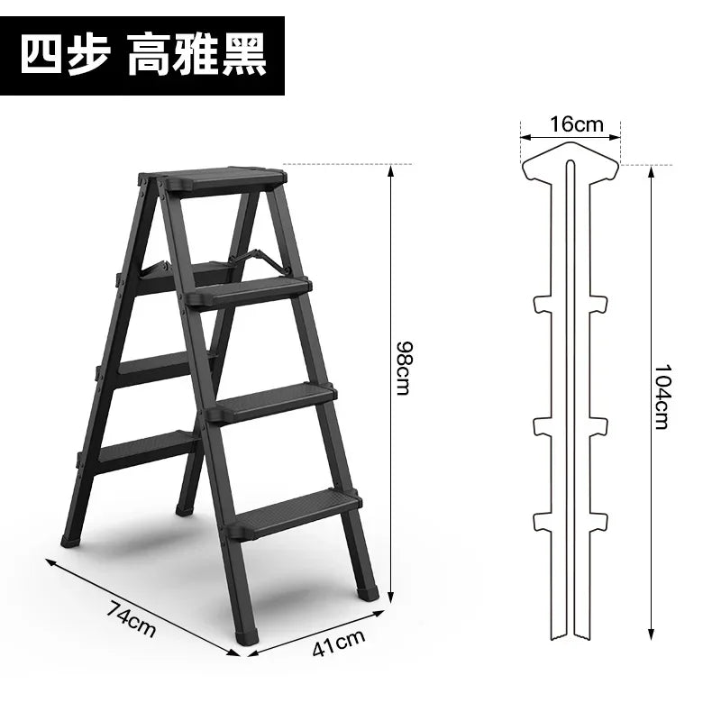 Multifunctional High Stools Kitchen Aluminum Alloy Herringbone Ladder