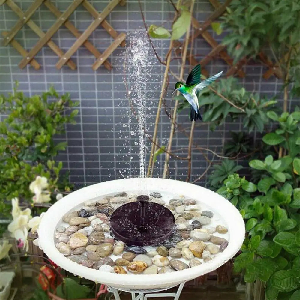 Solar Water Fountain Floating Bird Bath Waterfall Garden