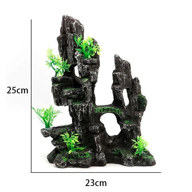 Fish Tank Plant Rockery Multi-style Aquarium Decoration,Resin Artificial
