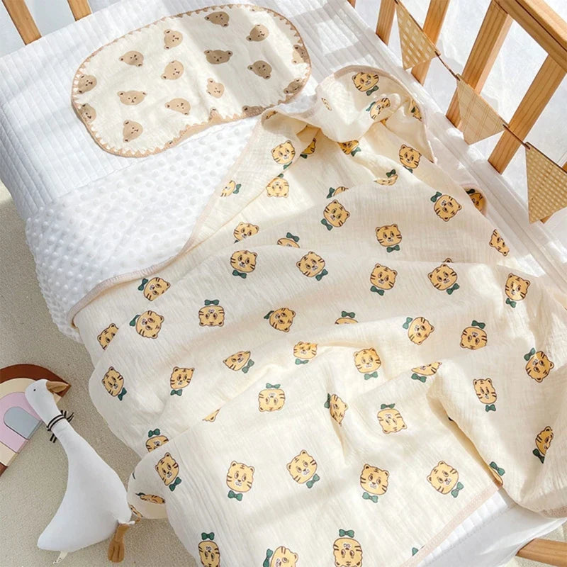 3D Minky Dot Baby Blanket Newborn Cotton Gauze