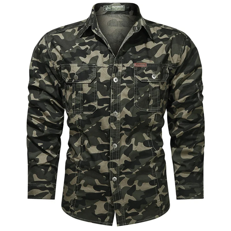 Long Sleeve Camouflage Men Fashion Military Army T-shirt