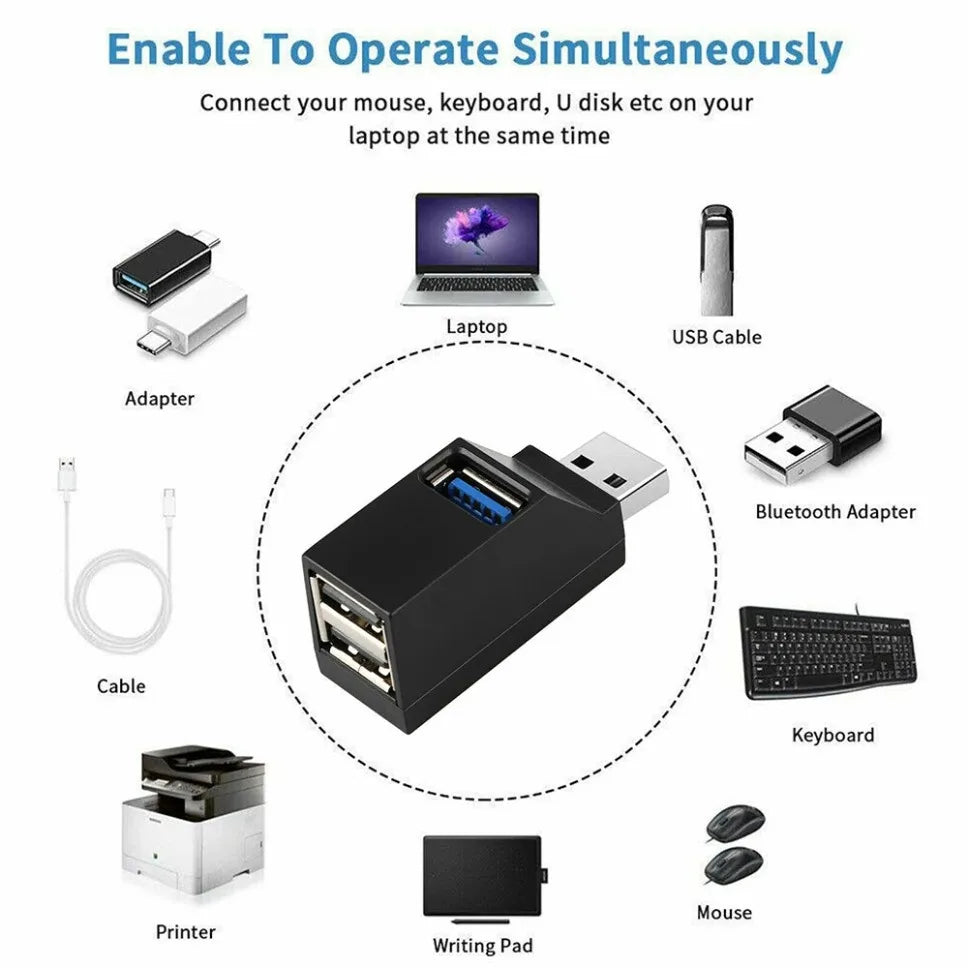 USB 3.0 Hub 3 Ports Fast Data Transfer