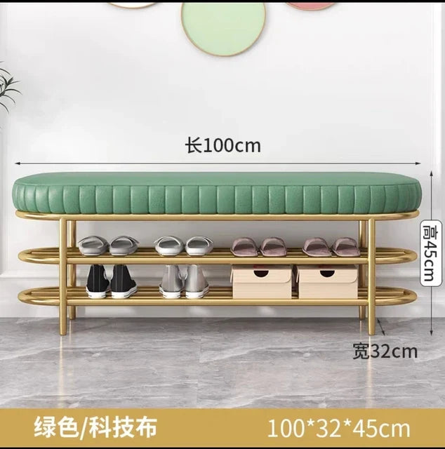 Nordic Shoe Bench Soft Cushion Multifunctional Shoe Rack
