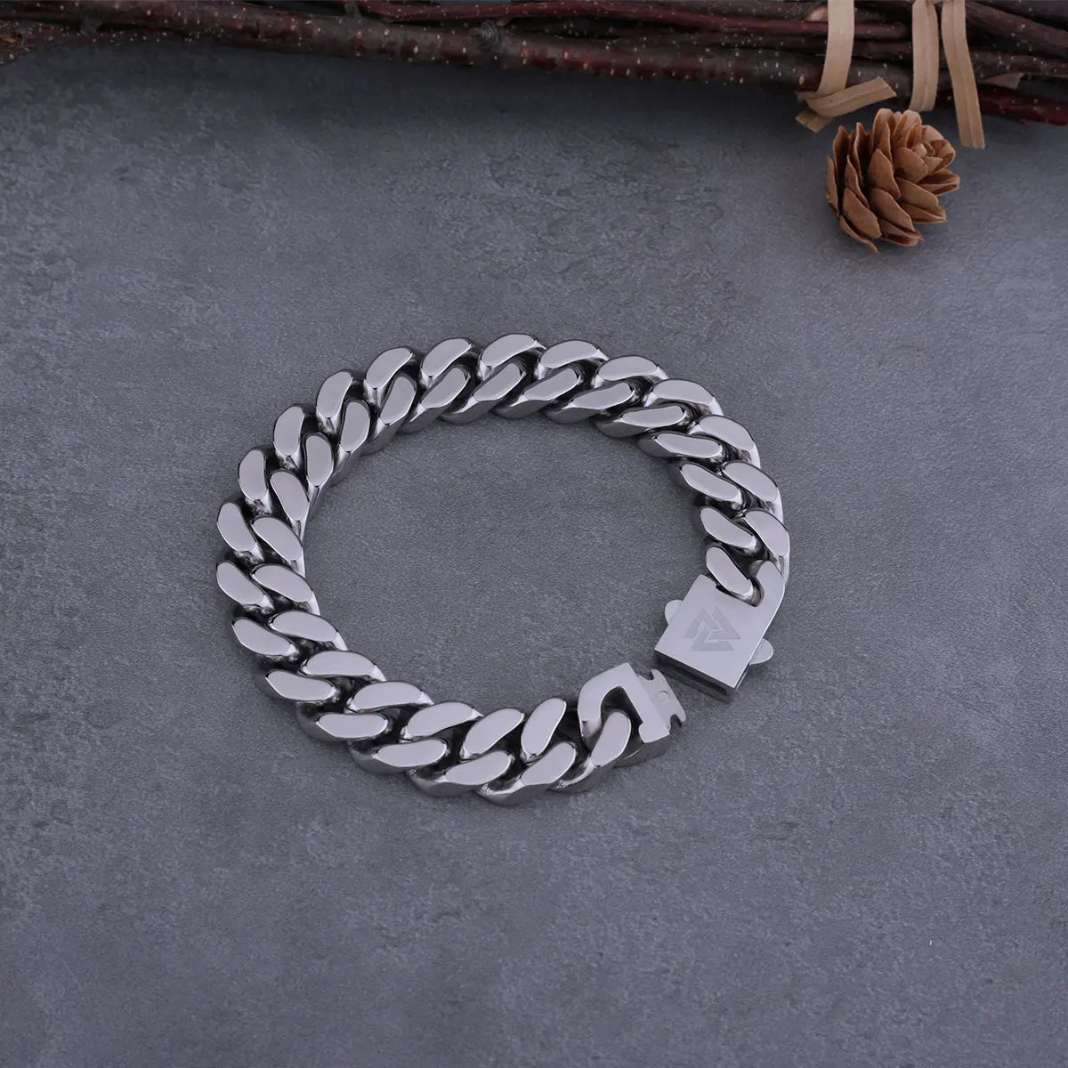 Viking Cast Cuban Chain Men's Bracelet Stainless Steel