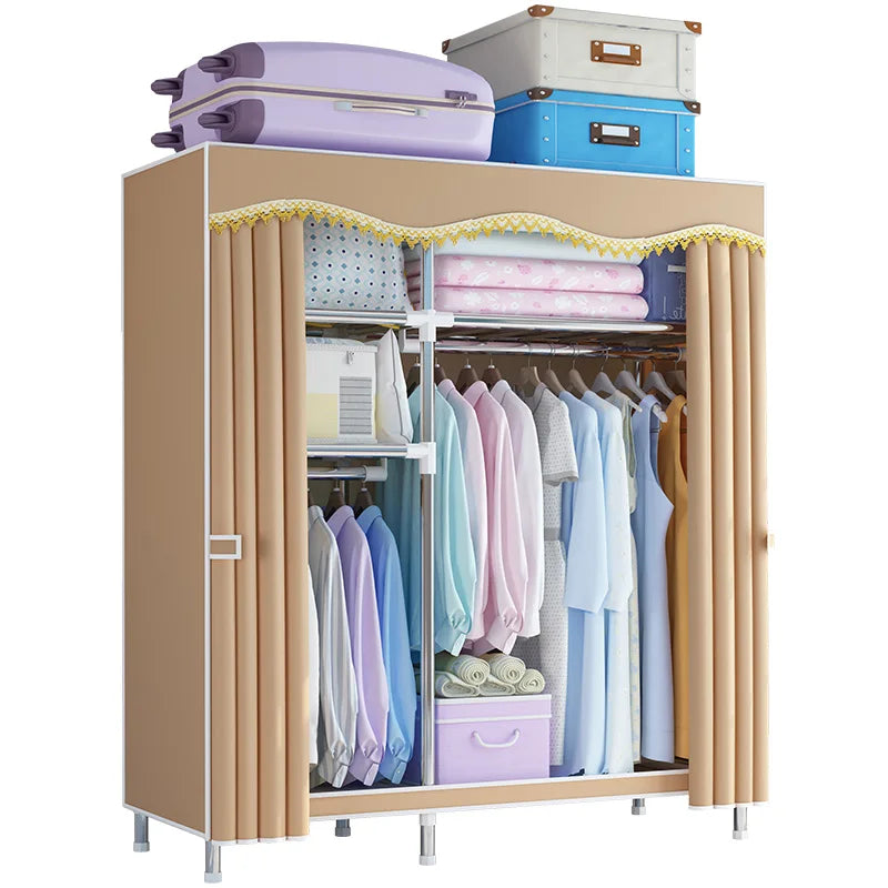 123x45x170cm Bedroom Portable Foldable Cloth Wardrobe Organizer Clothes