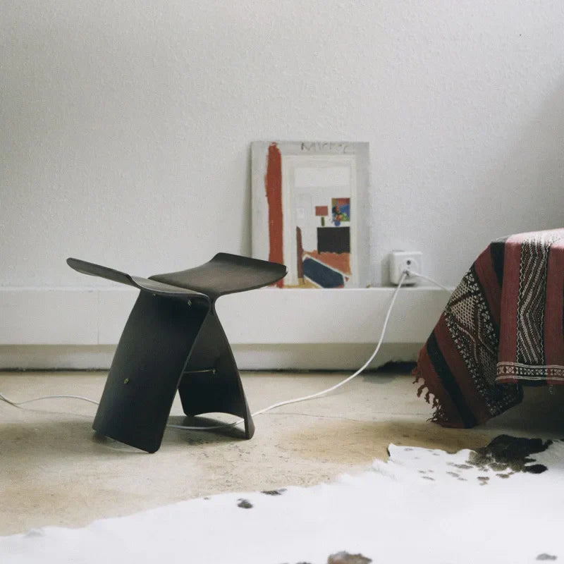 Creative Wood Butterfly Stool Solid Wood Foot Stool