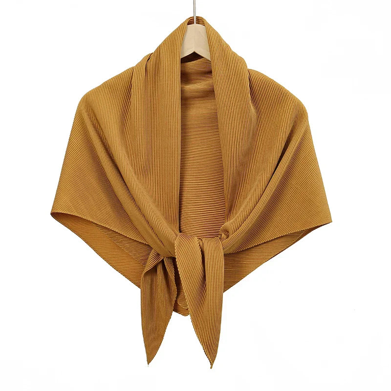 Maldives Wholesale Muslim Pleated Square Scarf Matt Silk