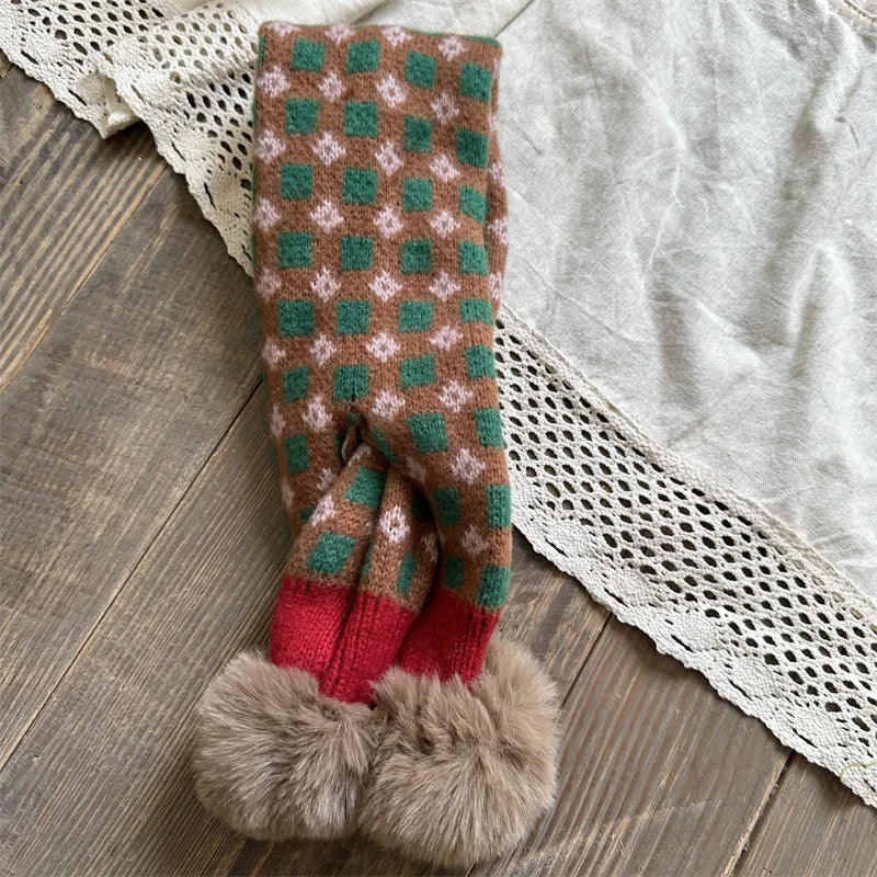deer jonmi Korean Style New Winter Children Plaid