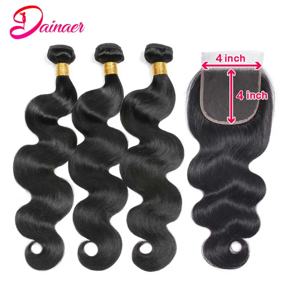 Body Wave Bundles With Frontal 13x4 Lace Frontal