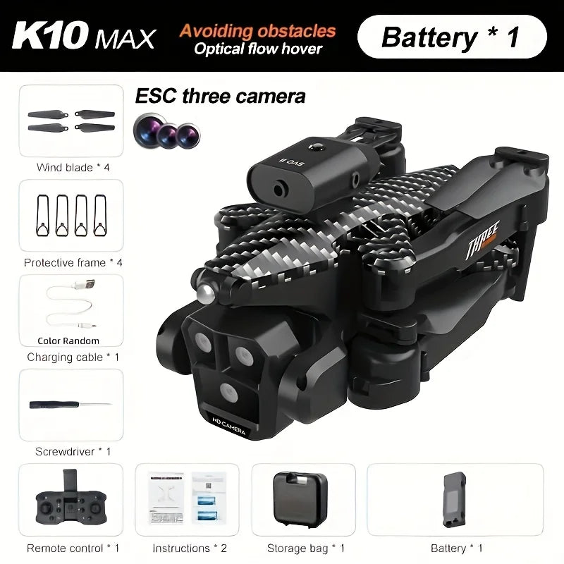 New K10 Max RC Drone HD Triple Camera