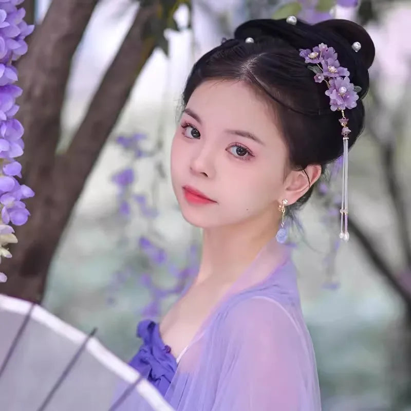 Chinese Hair Clips Girls Hanfu Hair Accessories Green