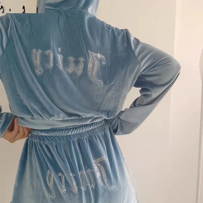 New Tracksuit Women Velvet Coutoure Couture Sweatsuits For