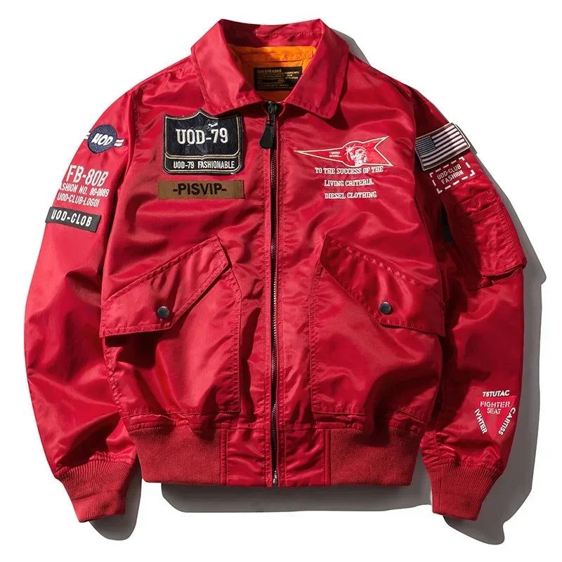 Spring Autumn Aviator Baseball Baseball Jackets Man Military