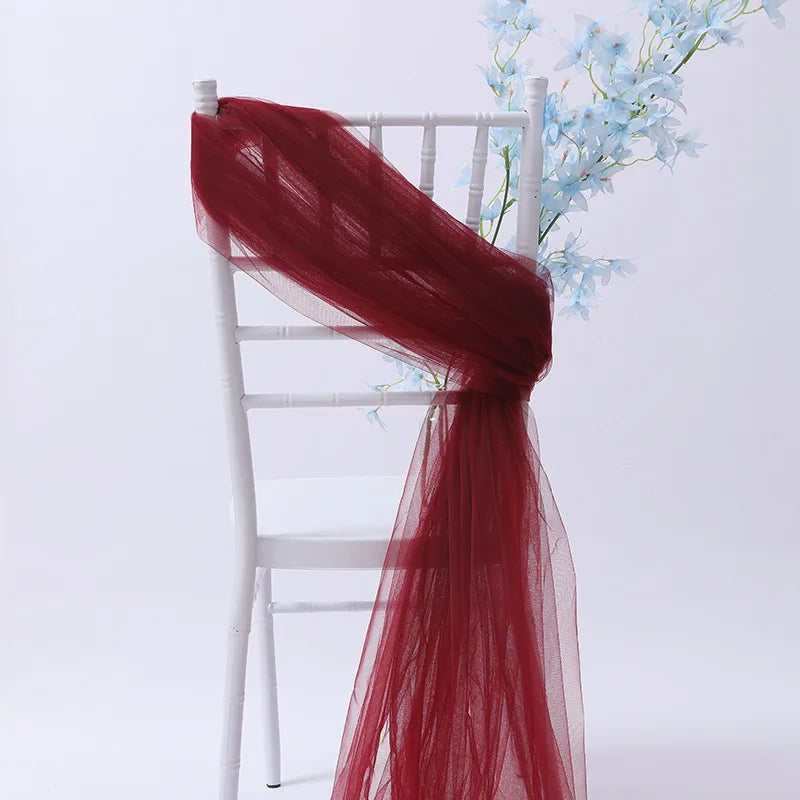 20pc/lot Tulle Sheer Organza Sashes For Wedding Banquet