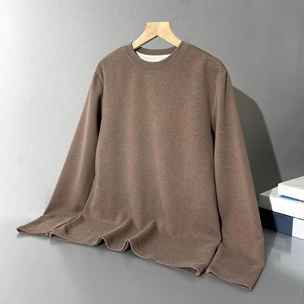 Men Autumn Winter Warm Bottoming Tops O-neck Long