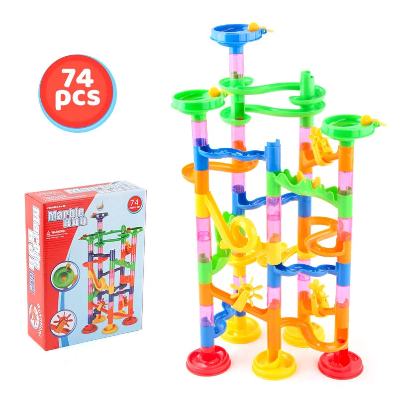 29-197pcs Set DIY Construction Marble Run Race Track