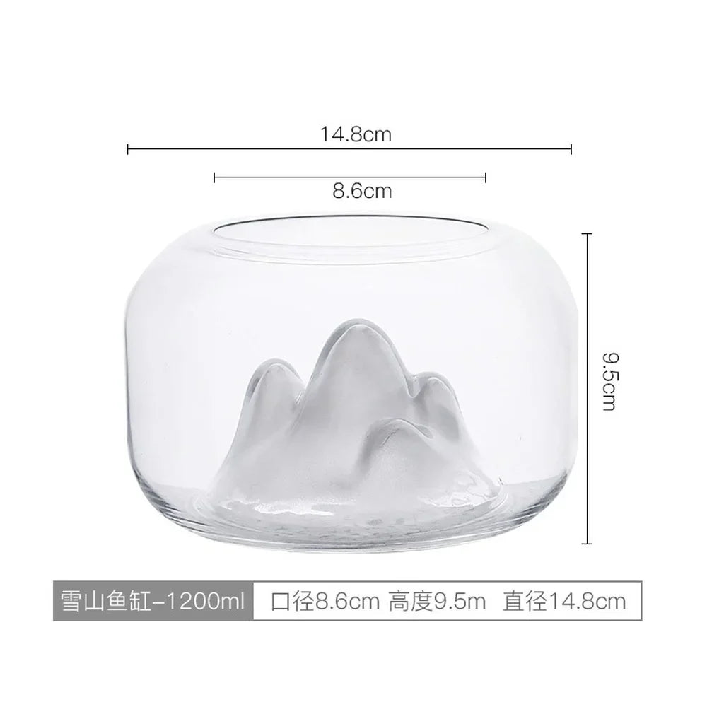 Snow Mountain Lamps for Aquarium Thickened Glass Fish