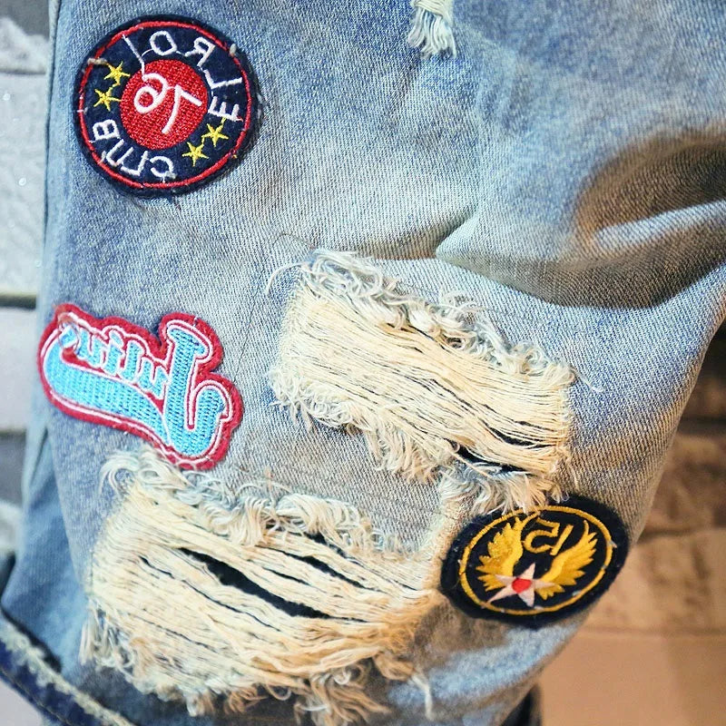 Summer Casual Punk Style Luxury Ripped Washed Jeans
