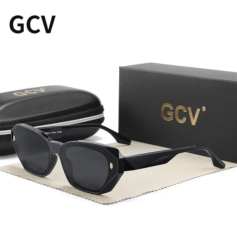 GCV Brand Acetate Cat Eye Polarized Sunglasses Women