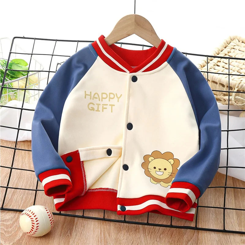 Children's Padded Baseball Jacket Spring Autumn New Clothes